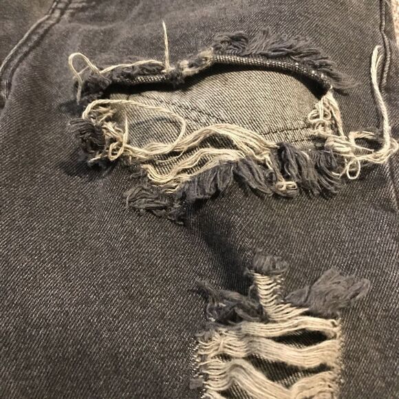 One Teaspoon Distressed Jeans Womens 24 Ripped Washed Denim Black - Picture 6 of 7